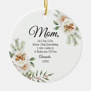 Vita Eleganten Blommigt Budens mamma Julgransprydnad Keramik