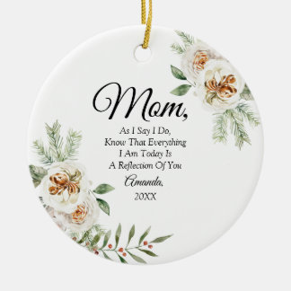 Vita Eleganten Blommigt Budens mamma Julgransprydnad Keramik
