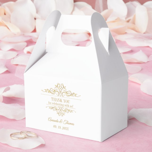 Vita eleganten Golden ram bröllop Presentaskar (Bröllop)