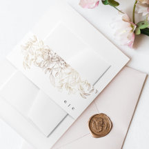 Vita Eleganten Hand plockade Botaniska Bröllop