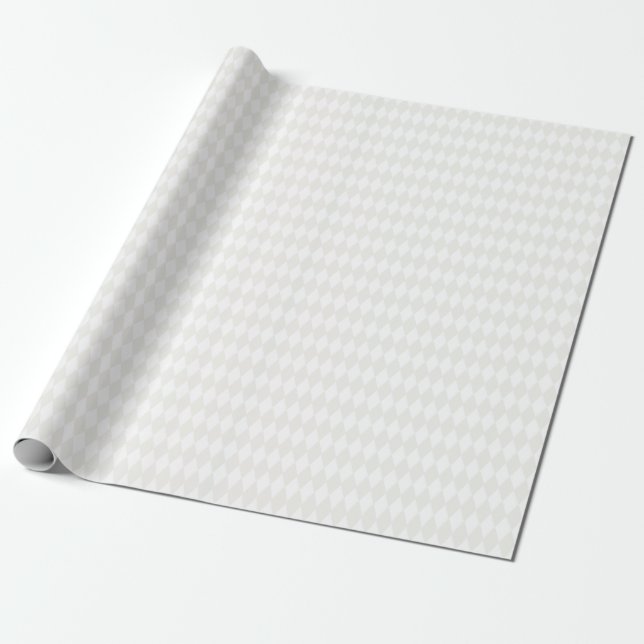 Vita & Elfenbensfärgade Harlequin-diamanter Presentpapper (Utrullad)