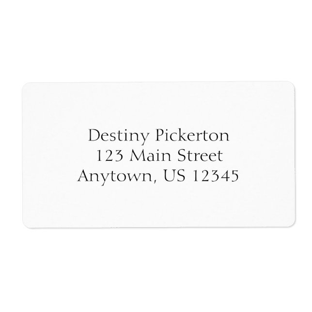 Vita enkla enkla fraktionsetiketter fraktsedel (Framsidan)