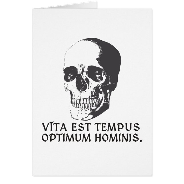 Vīta est tempus-optimal hominis. hälsningskort (Framsidan)