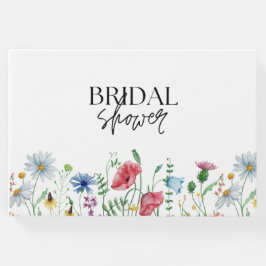 Vita estetiska vildblommor bröllopsfest  gästböcker