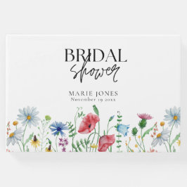 Vita estetiska vildblommor bröllopsfest  gästböcker