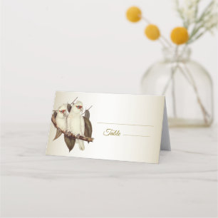 Vita fågelplaceringskort placeringskort