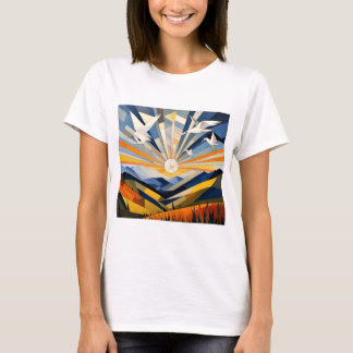Vita fåglar i solljus t shirt