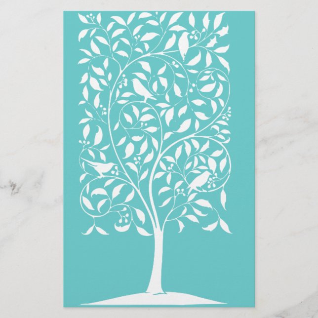 Vita fåglar i Träd (Framsida)