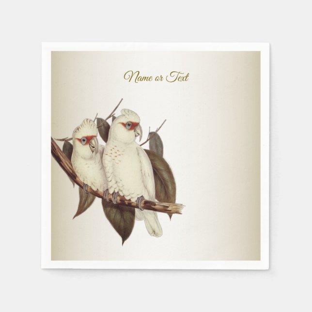 Vita fåglar Napkins Pappersservett (Framsidan)