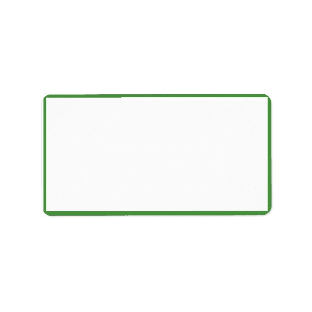 Vita Färg med Thin Grönt Gräns Adressetikett (Framsidan)