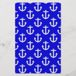 Vita fästpunkter på blå bakgrund brevpapper