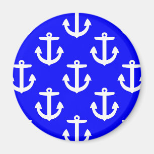 Vita fästpunkter på blå bakgrund magnet