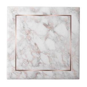 Vita Faux Marble i Ro-Guld Kakelplatta