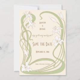 Vita filéer spara datumet magnetisk inbjudningskort