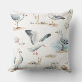 Vita Fiskmås Dekorativ kudde