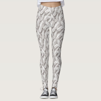 Vita Fjädermönstrade Leggings