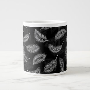 Vita fjädrar jumbo mugg
