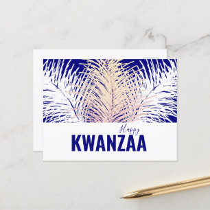 vita fjädrar Svart Holiday Glad Kwanzaa Vykort