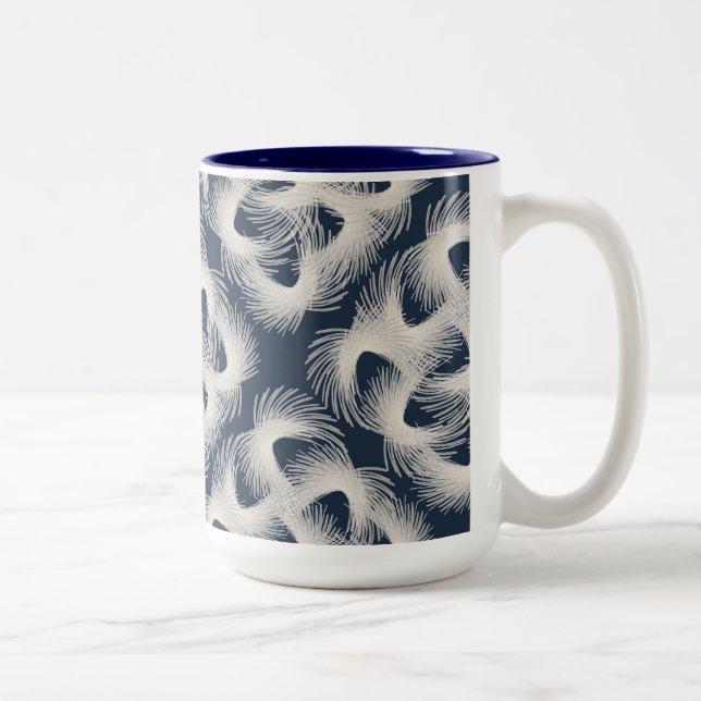 Vita fjädrar Två-Tonad mugg (Höger)