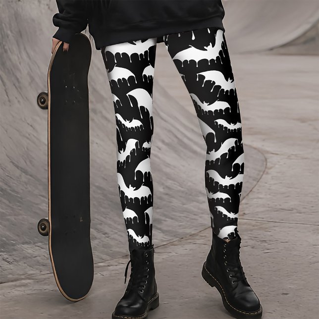 Vita fladdermöss Moth Nu Gothisk Gotisk Alternativ Leggings (Skapare uppladdad)