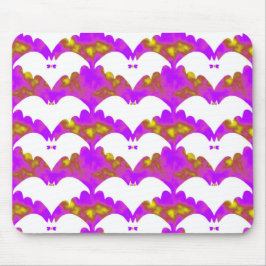 Vita fladdermöss och slingor rosa gult musmatta