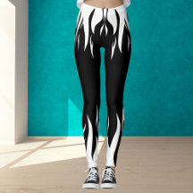 Vita Flame Svarta leggings för sport och gym