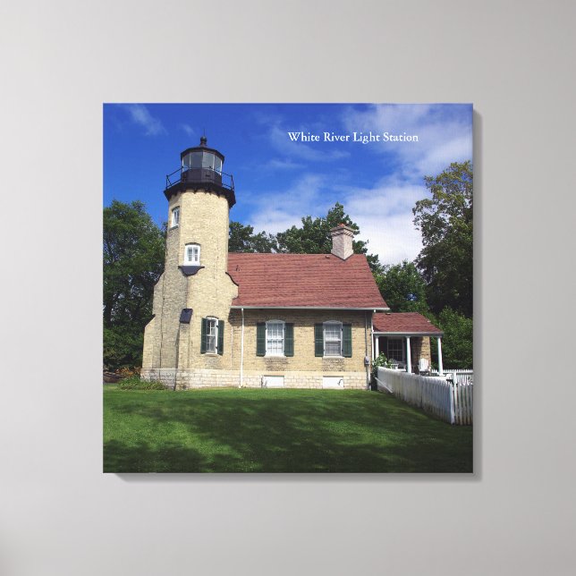 Vita floden Light Station Canvastryck (Framsida)