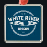 Vita floden Oregon Kayak Julgransprydnad Metall<br><div class="desc">På östran av Oregons Mt.-Huva vid White River glacier strömmar den vita Vilden och floden Scene omkring 47 sjömil genom två vildmarksområden innan de konvergerar med Deschutes Vild och Scenia River fem miles norr om floden Maupin,  Oregon.</div>