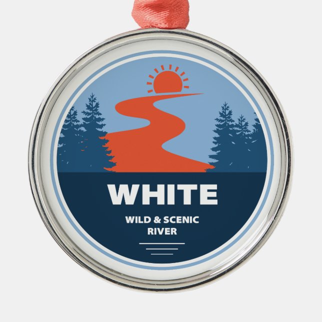 Vita floden White Wild and Scenic River Oregon Julgransprydnad Metall (Framsidan)
