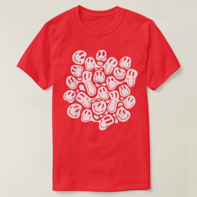 Vita flytande virvelströmmar av estetisk smälter m t shirt (Design framsida)