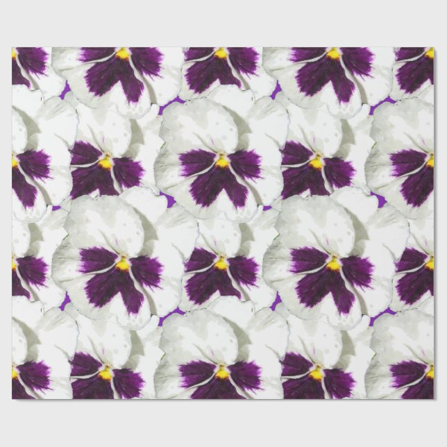 Vita fönsterrutors vackra vattenfärgskoage presentpapper (Platt)