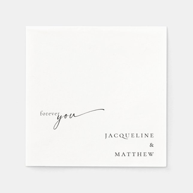 Vita för dig Ett par Namn Bröllop Cocktail Pappersservett (Framsidan)
