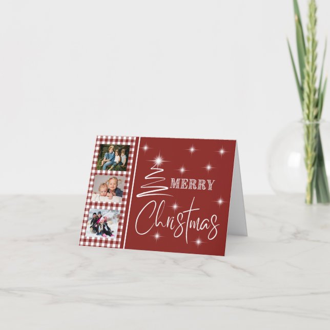 Vita Förenklade God jul Träd Kort (Framsida)
