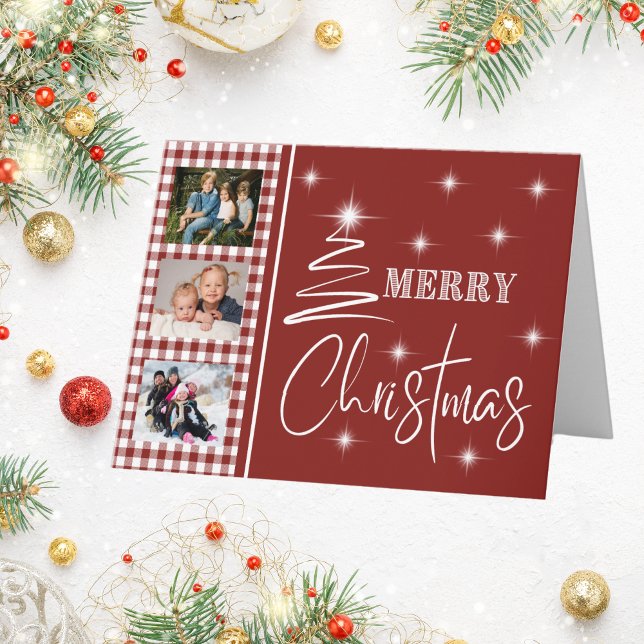Vita Förenklade God jul Träd Kort (Skapare uppladdad)