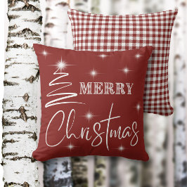 Vita Förenklade God jul Träd Kudde