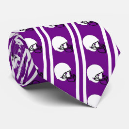 Vita fotboll Helmet på Lila Necktie Slips