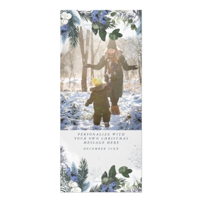 Vita fotbolls-kort för vinterjulen i Snö Reklamkort (Framsidan)