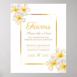 Vita frangipi-favoriter för tropiska bröllop poste poster