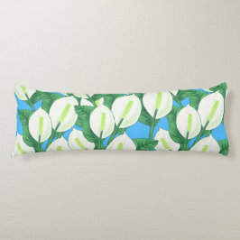 Vita freden lever på blekens blå bakgrund kroppskudde