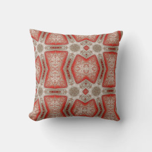 Vita fyllningen Modern Geometric Art Red Lövs Whit Kudde