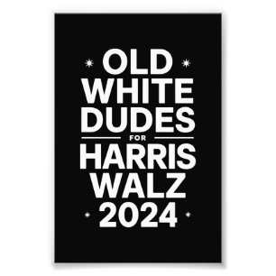 Vita gamla gubbar för Harris Walz demokratisk poli Fototryck
