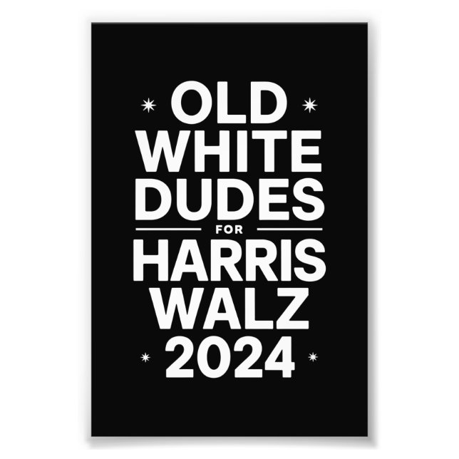 Vita gamla herdar för Harris Walz Democratic Polit Fototryck (Framsidan)