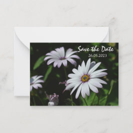 Vita Garden Flowers Cute Save Date Card Anteckningskort