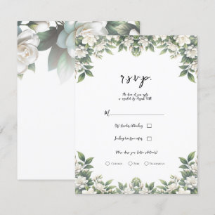 Vita Gardenia Blommor Elegant Blommig Bröllops RSV Inbjudningar