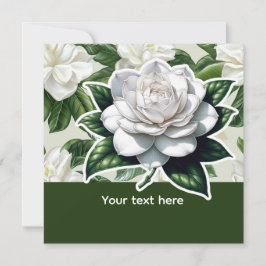 Vita Gardenia Blommor Julkort