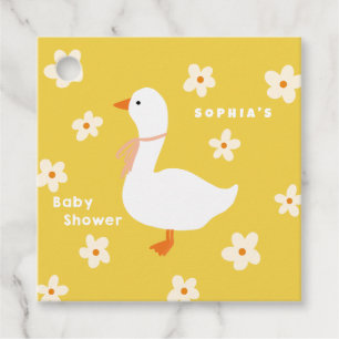 Vita gäss och Daisy, babyskor Gåvor Etiketter