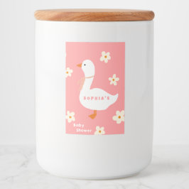 Vita gäss och Daisy, babyskor Mat Etikett