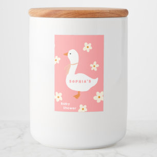 Vita gäss och Daisy, babyskor Mat Etikett