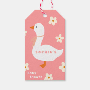Vita gäss och Daisy, babyskor Presentetikett