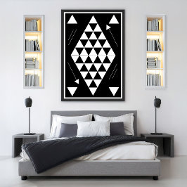 Vita geometriska trianglar poster